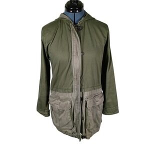 Abercrombie & Fitch Kids Girls Size XL 16 Army Green Utility Field Jacket Hoodie